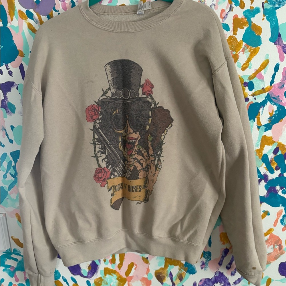 Tan Slash graphic Guns N’ Roses sweatshirt